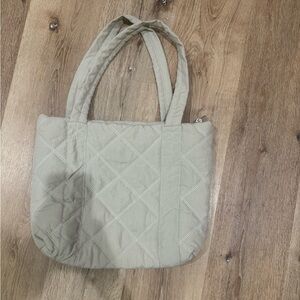 Elegant Cream Quilted Tote Bag